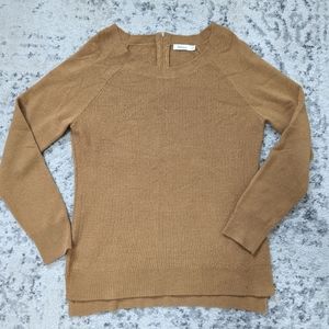 Reitmans Camel Sweater knit zipper back Medium